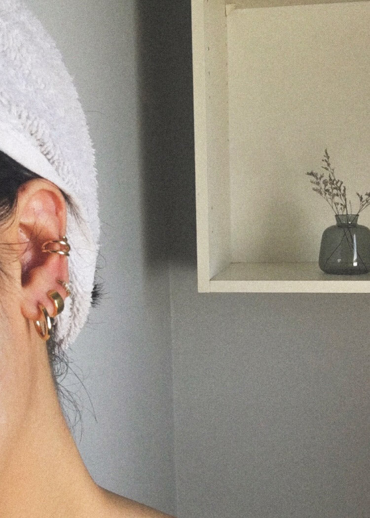 Small Huggie Hoops in Gold