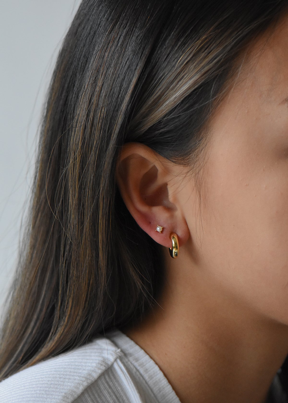 Small Pearl Studs in Gold