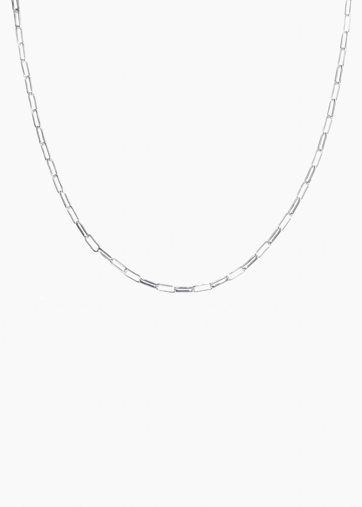 Rectangle Chain Necklace in Silver