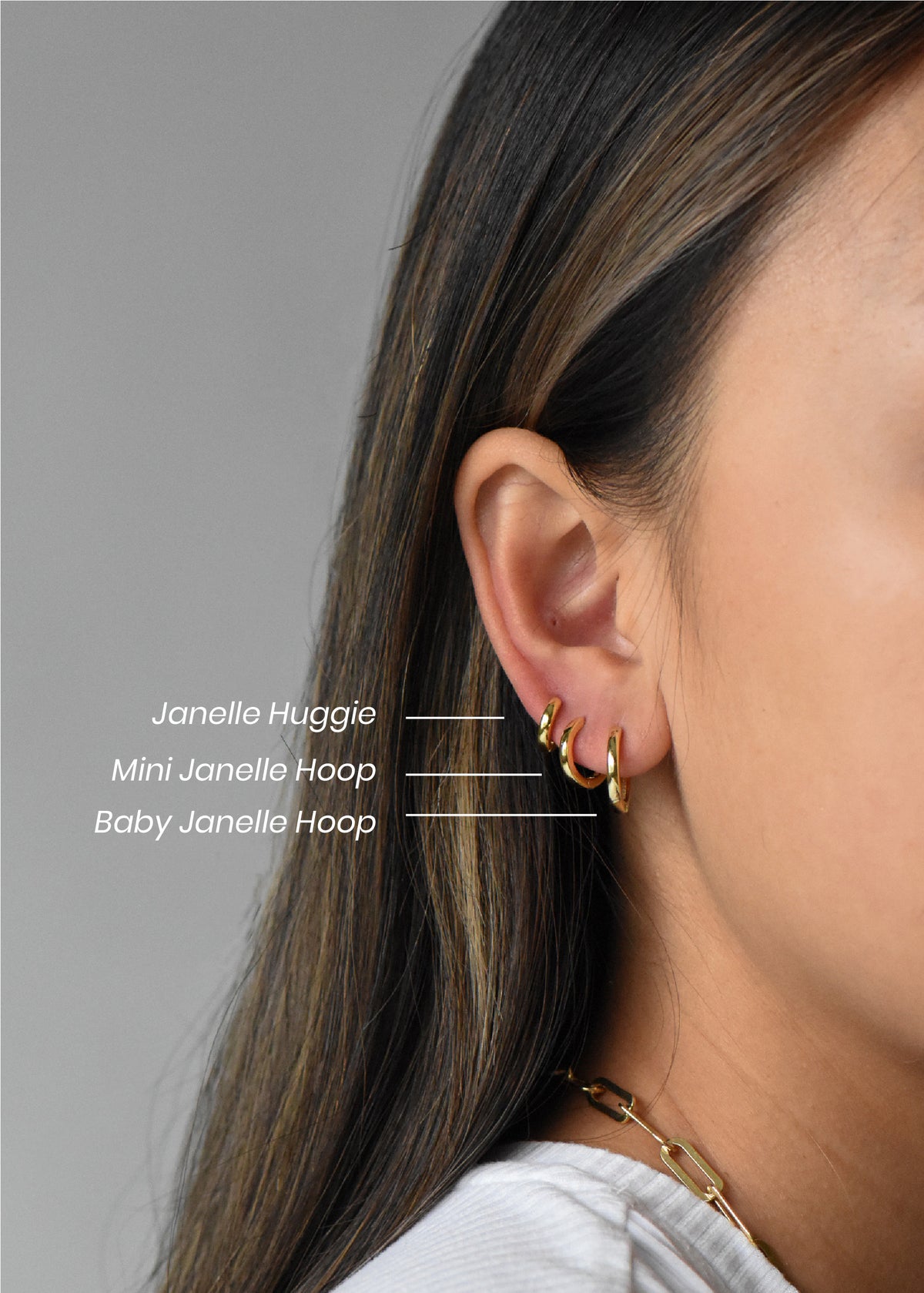Mini Janelle Hoops in Gold