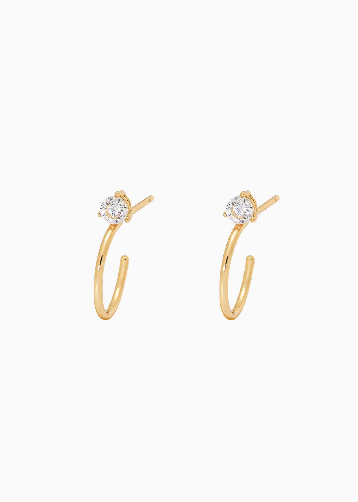 Stone Hoops in Gold