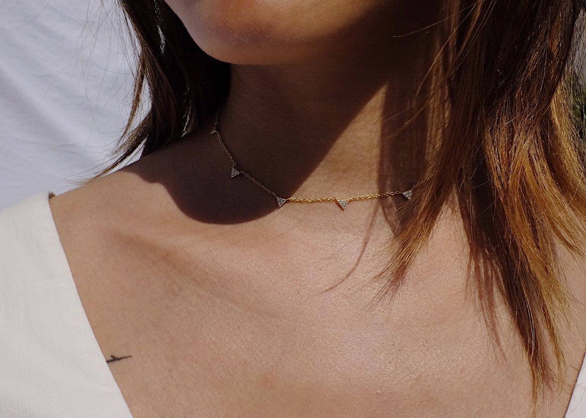 Triangle Choker Necklace in Gold