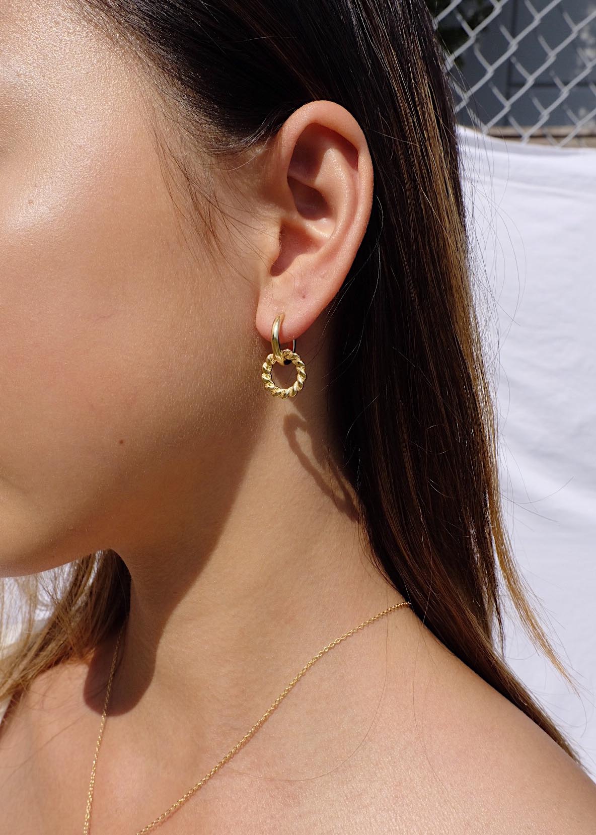 Double Hoop Earrings in Gold