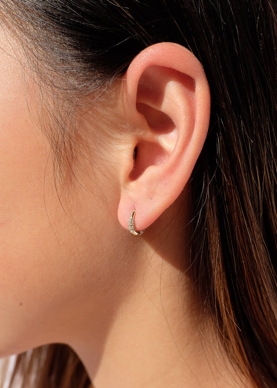 Cluster Stone Hoops in Gold