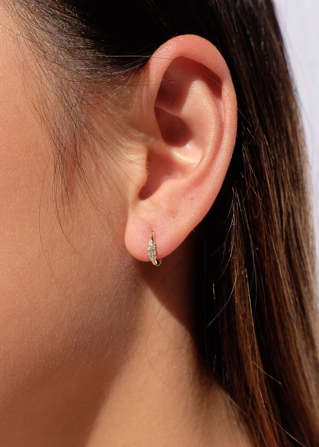 Cluster Stone Hoops in Gold