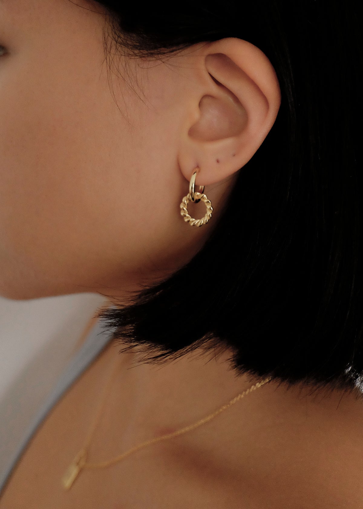Double Hoop Earrings in Gold