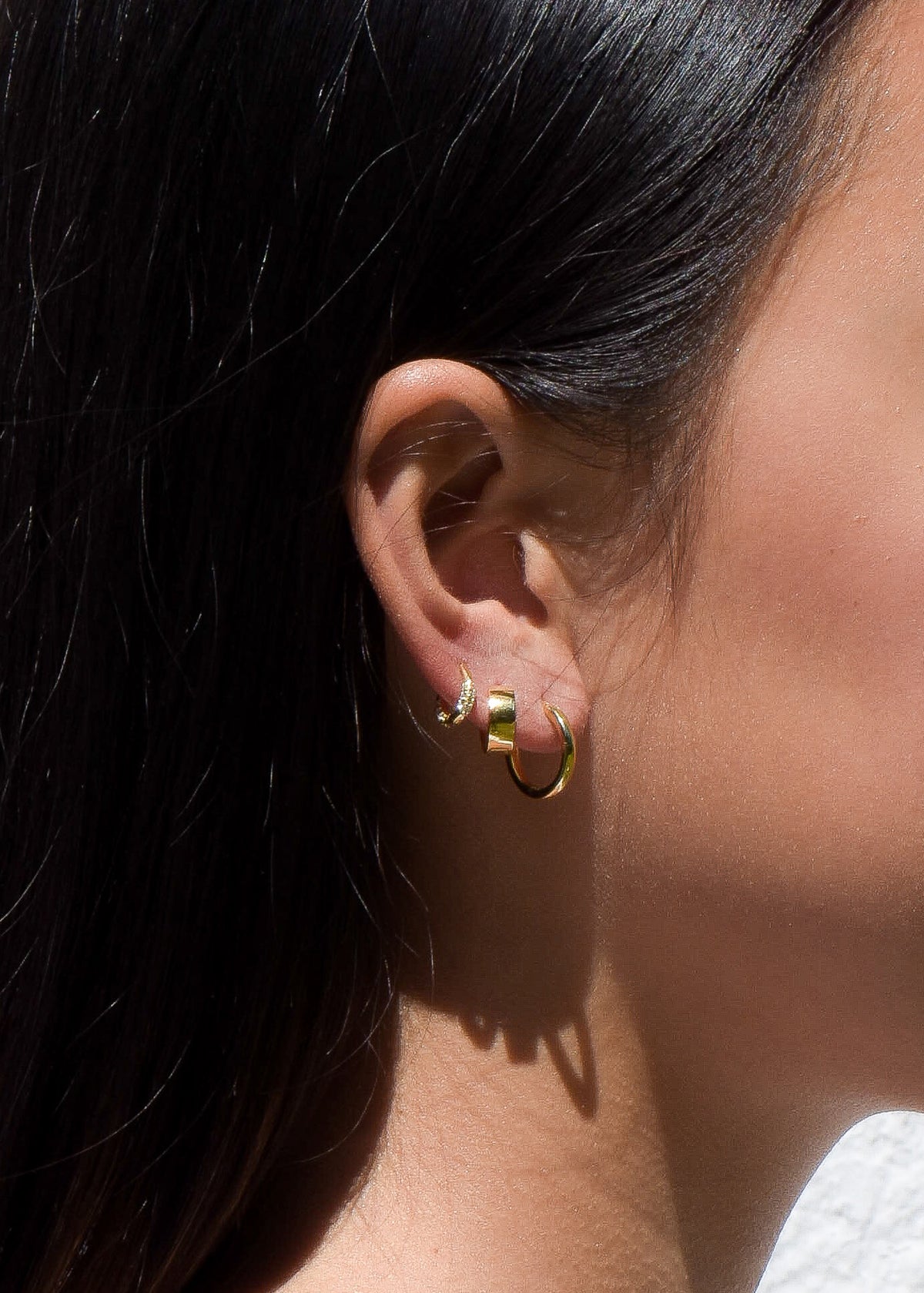 Cluster Stone Hoops in Gold