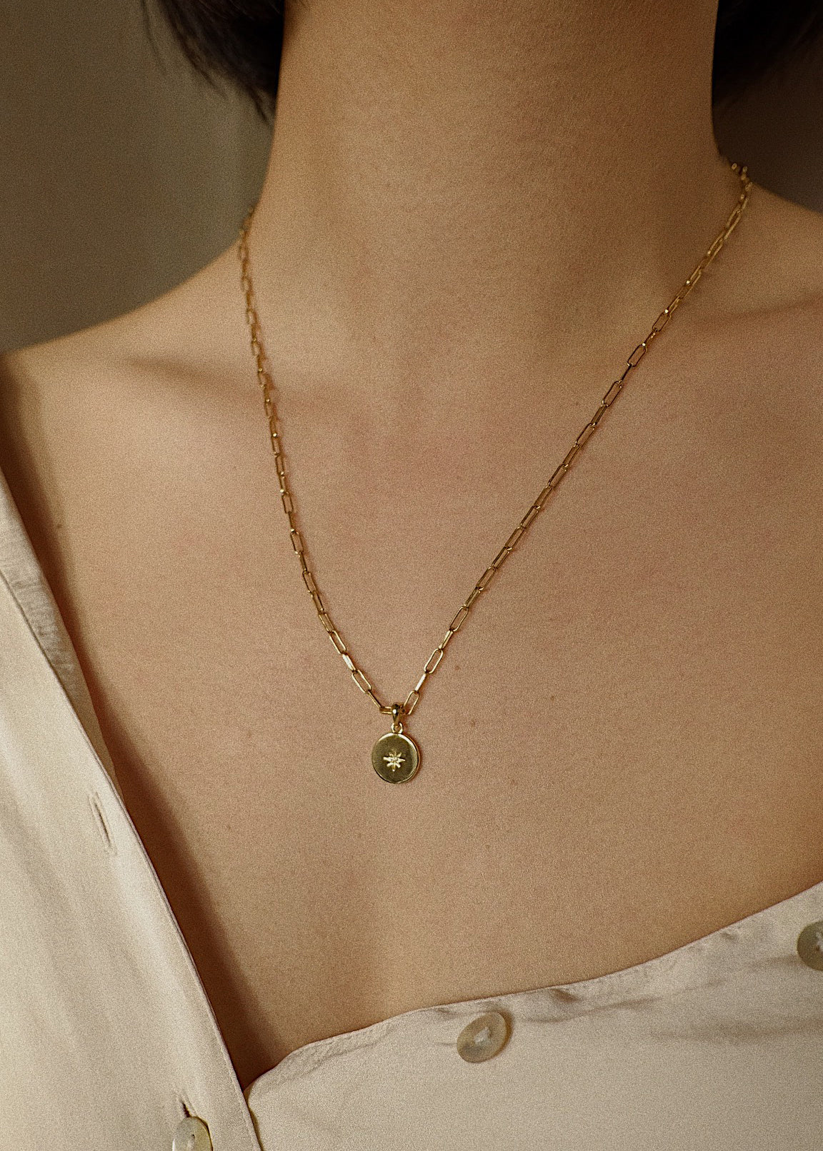 North Star Chain Necklace in Gold