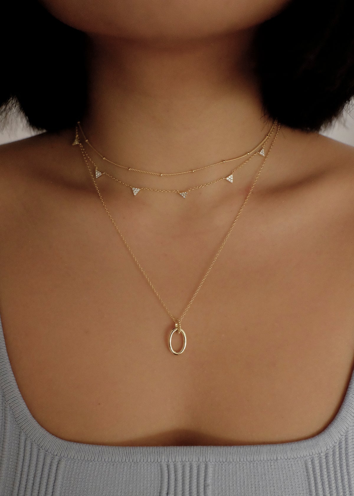 Triangle Choker Necklace in Gold