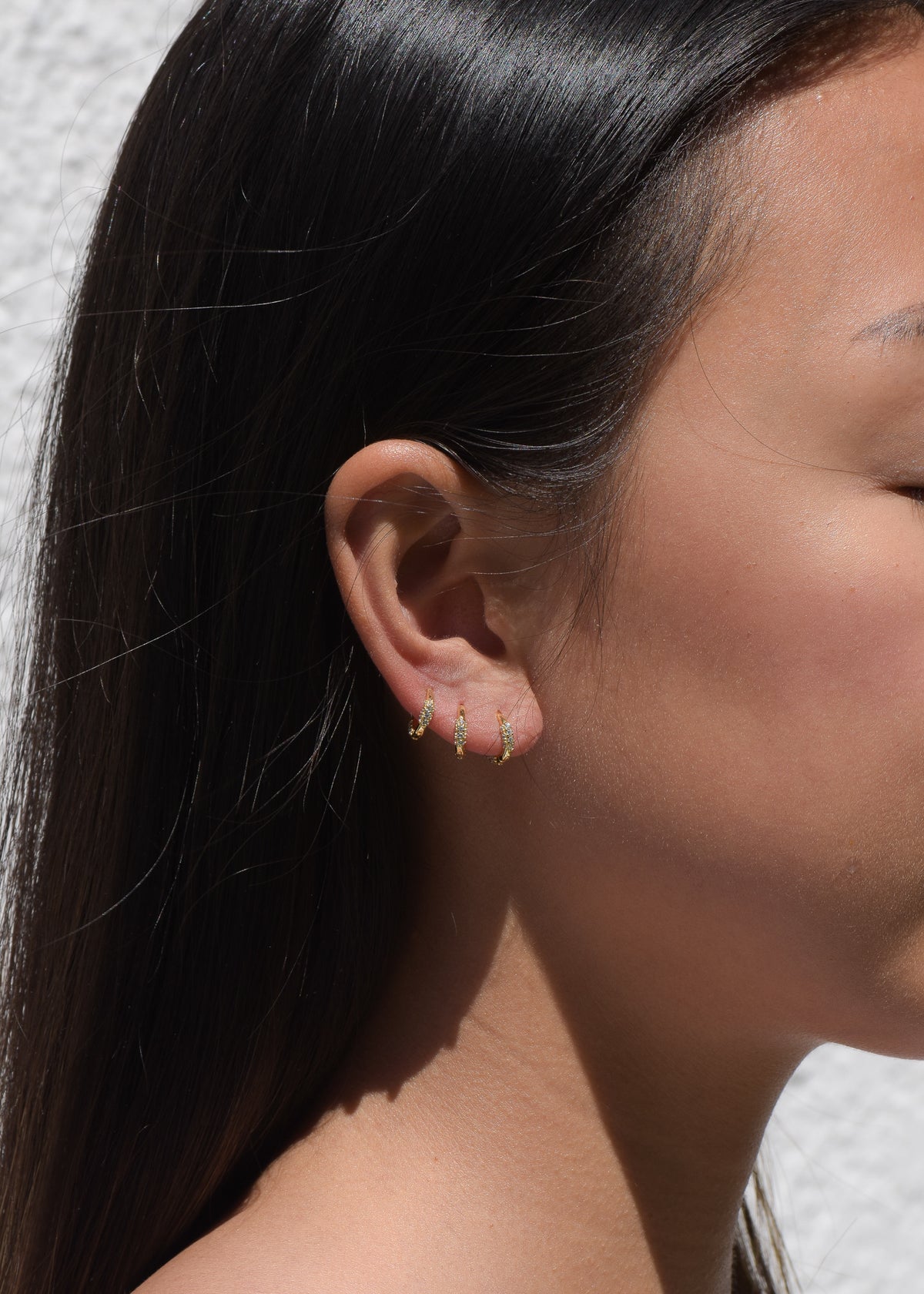 Cluster Stone Hoops in Gold