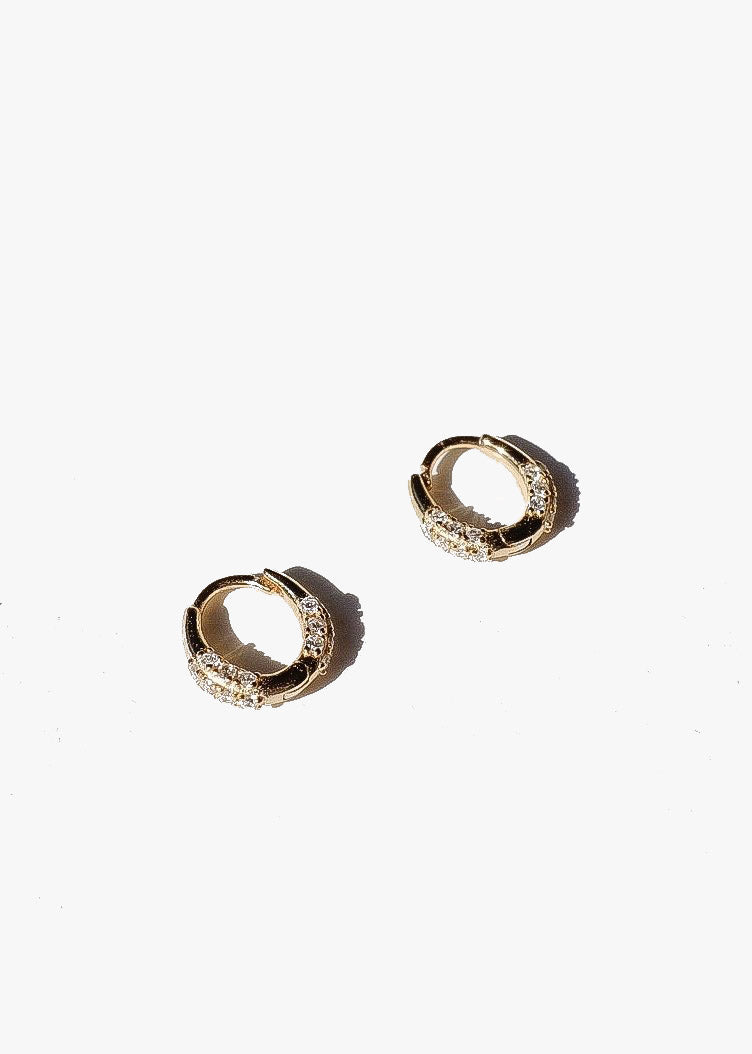 Cluster Stone Hoops in Gold