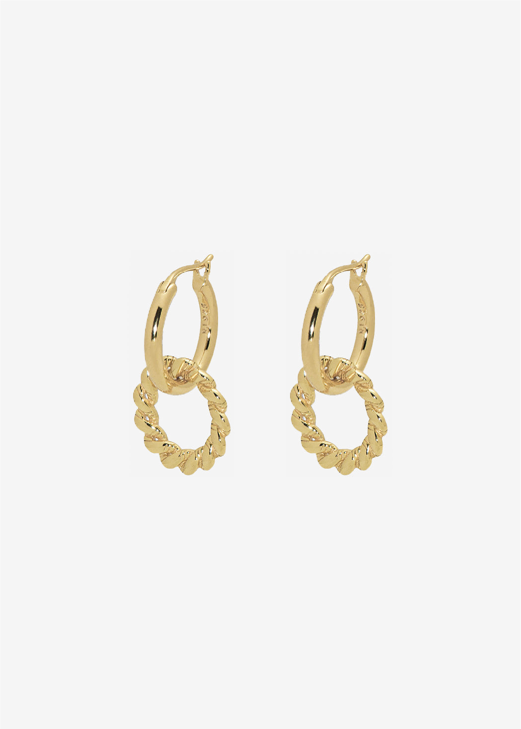 Double Hoop Earrings in Gold