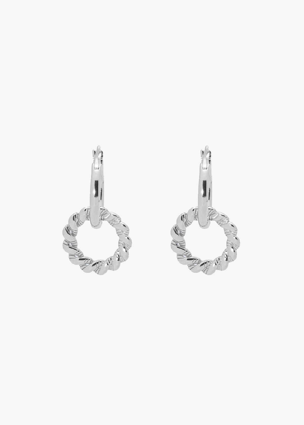 Double Hoop Earrings in Silver