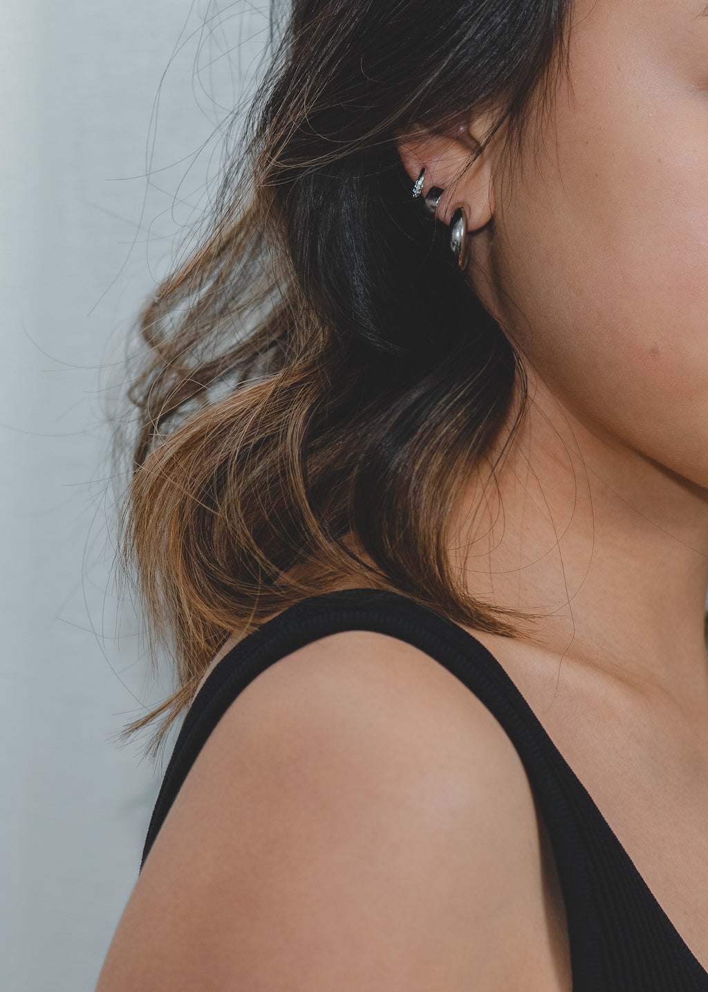 Small Huggie Hoops in Silver