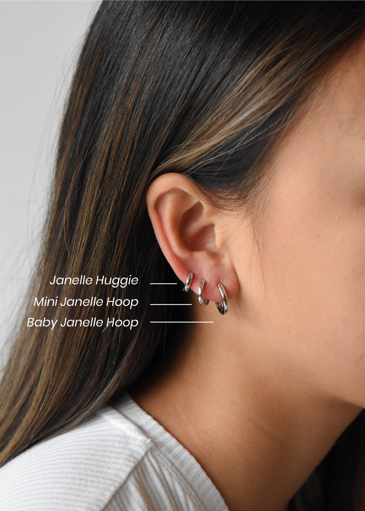Baby Janelle Hoops in Silver