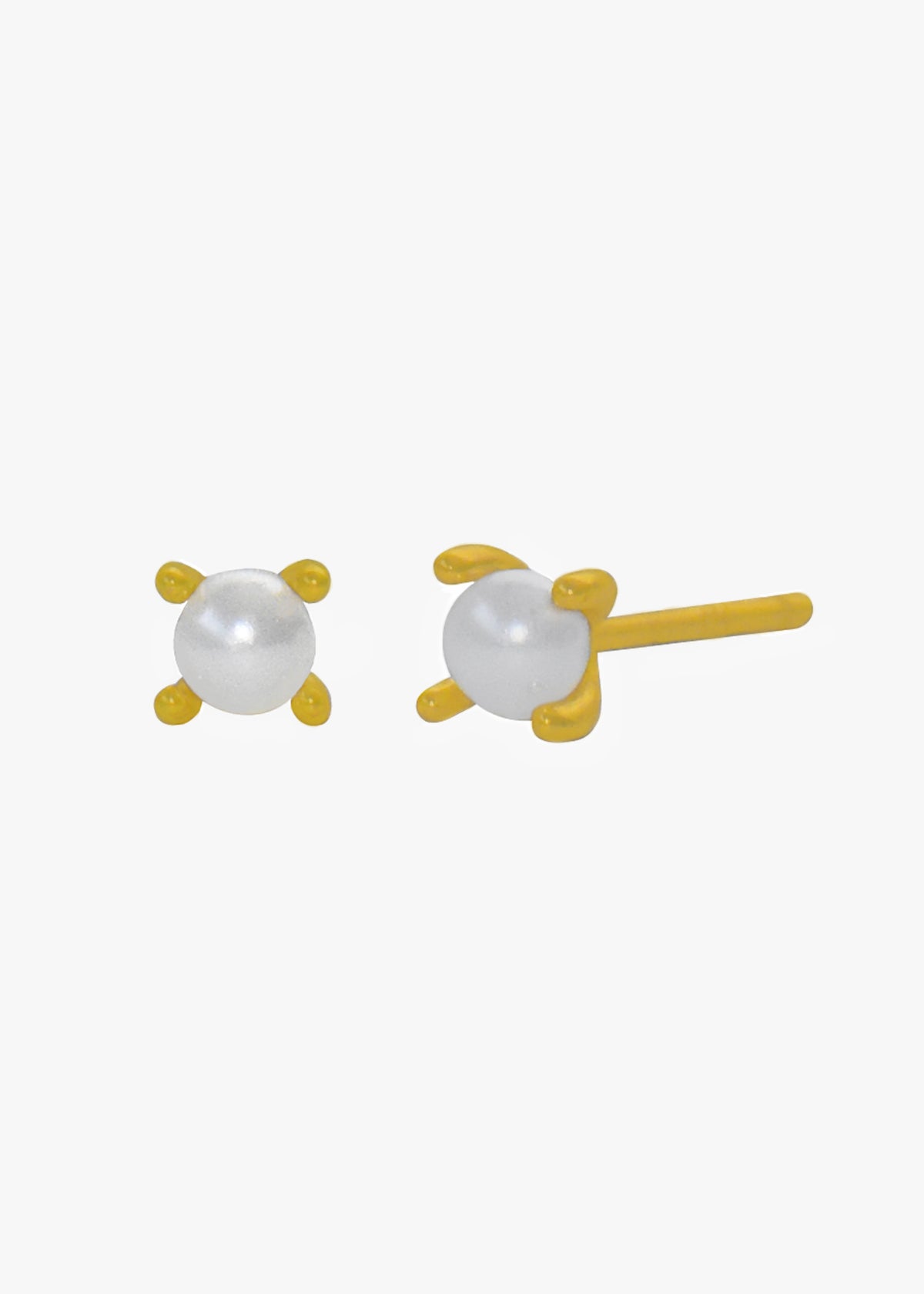 Small Pearl Studs in Gold