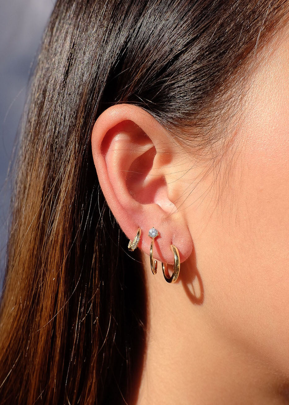 Double Hoop Earrings in Gold