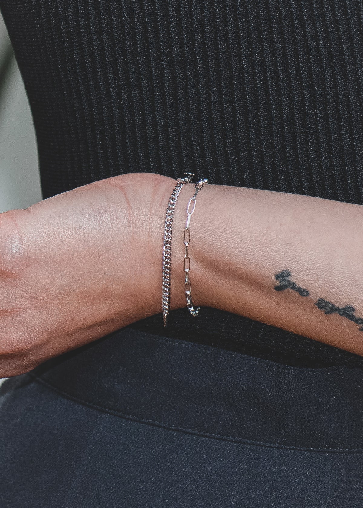 Rectangle Chain Bracelet in Silver