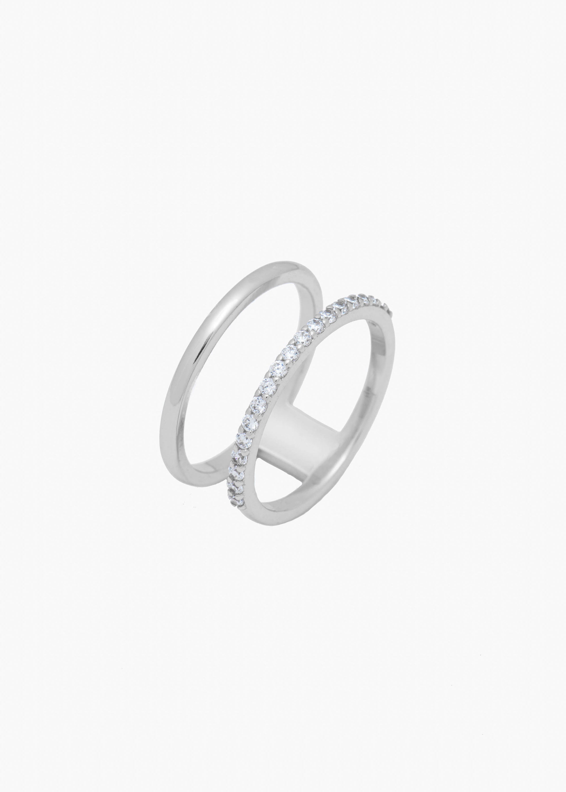 Double Band Ring Sterling Silver Ring Knuckle Ring Adjustable Ring Modern  Open — Discovered