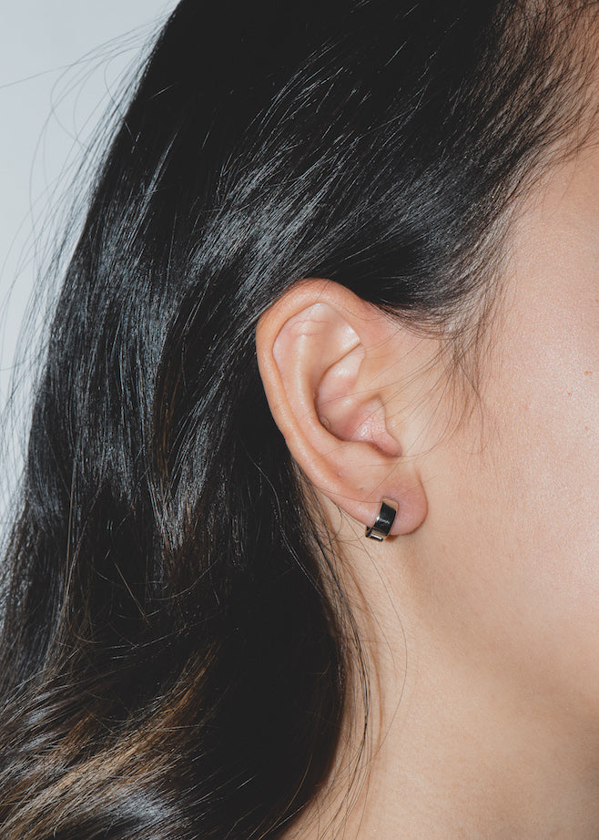 Small black shop hoops